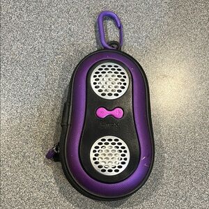 Purple and Black Portable Speaker Case with Clip